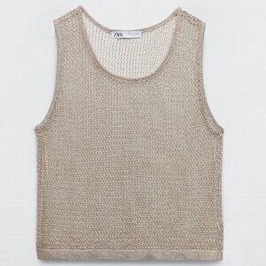 Zara knit gold tank top